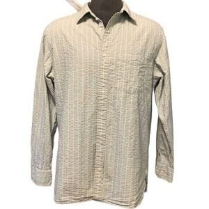 Banana Republic Mens Button Down Dress Shirt Collared Green XL 17 to 17.5